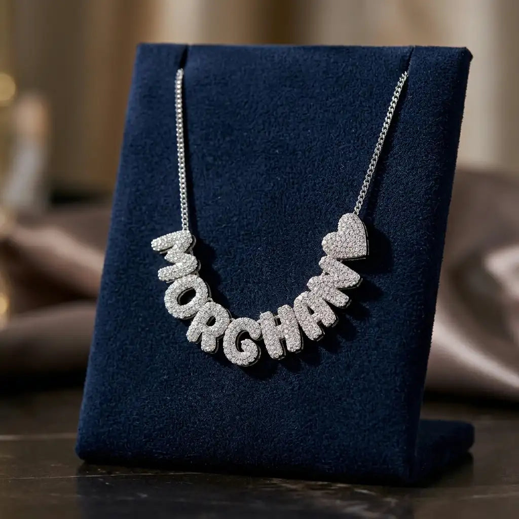 The Heartletter Pavé Name Necklace — product view 16