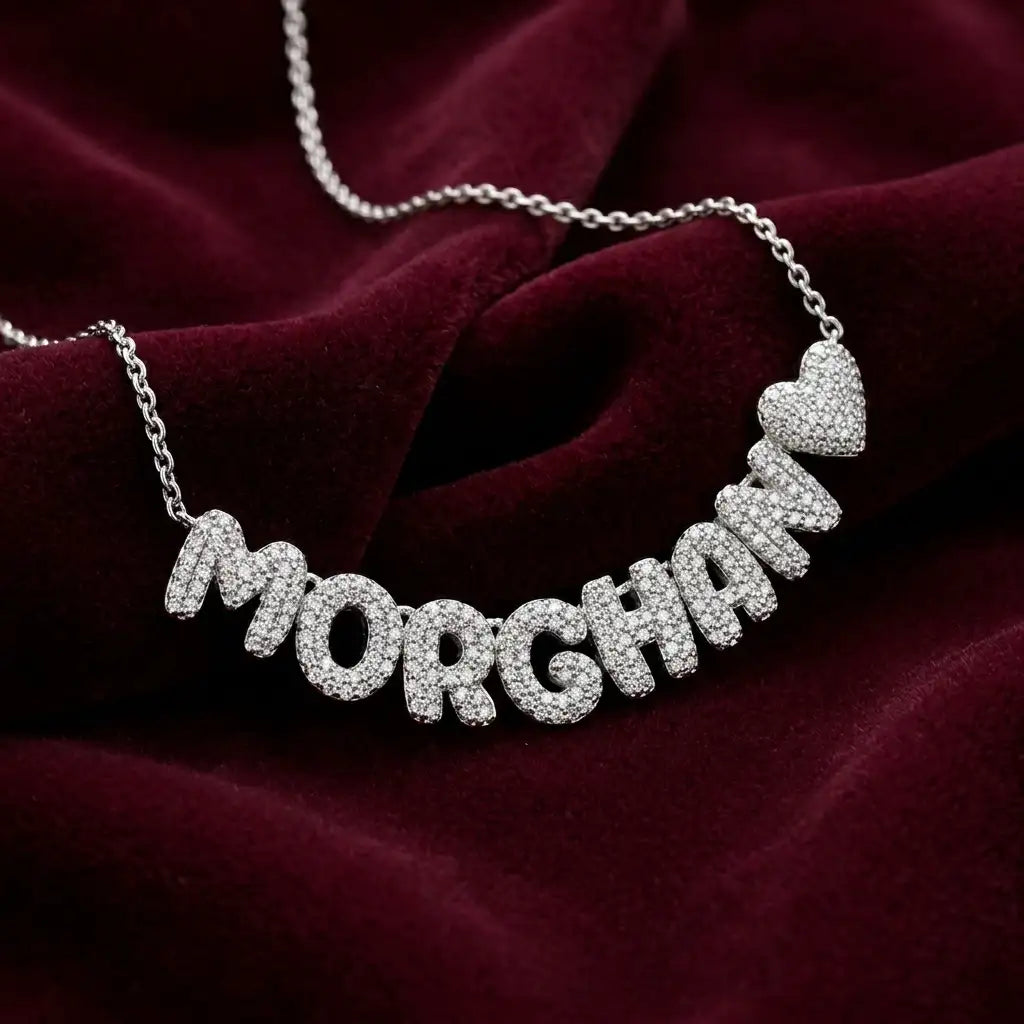 The Heartletter Pavé Name Necklace — product view 17