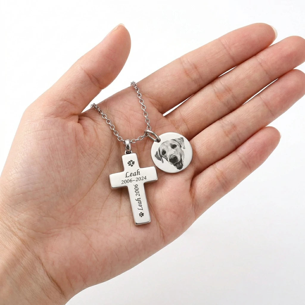 The Pawprint Remembrance Cross Necklace