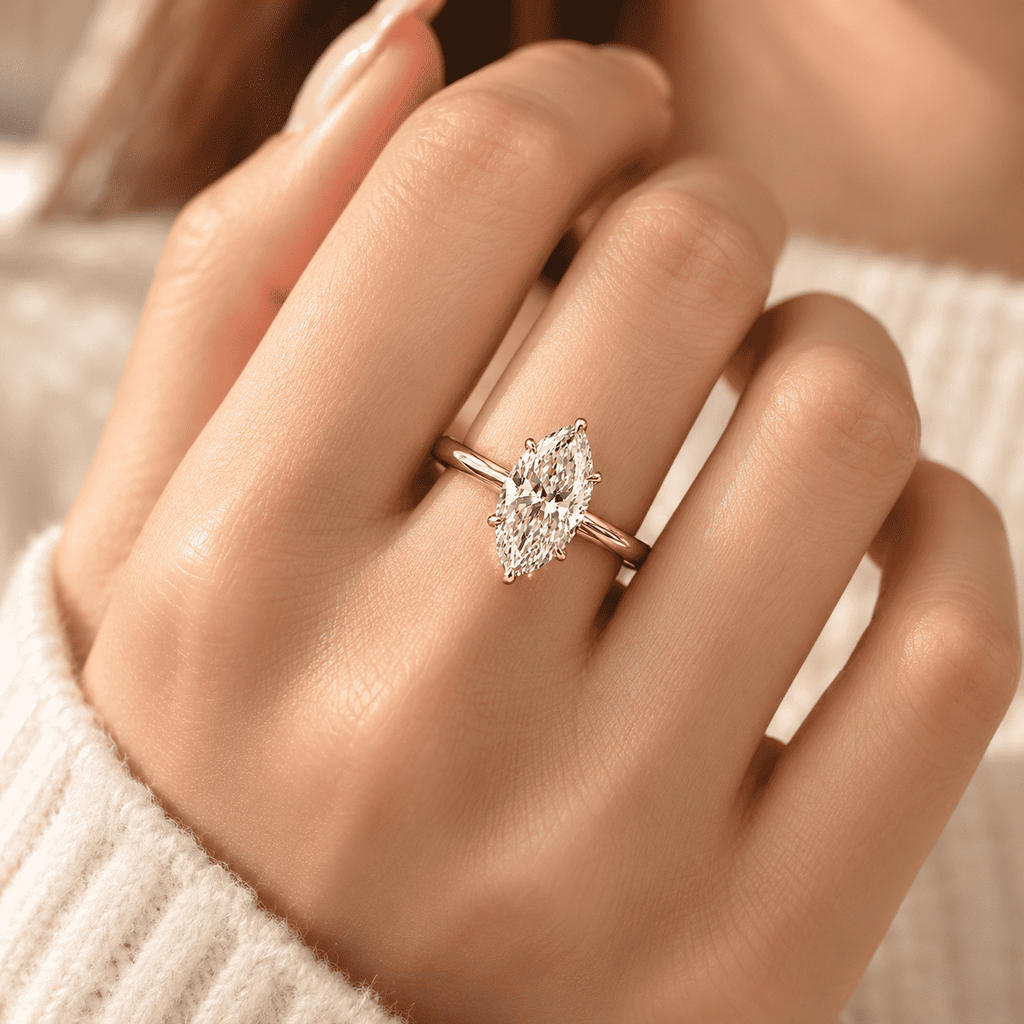 The Elan Marquise Solitaire Ring — product view 8