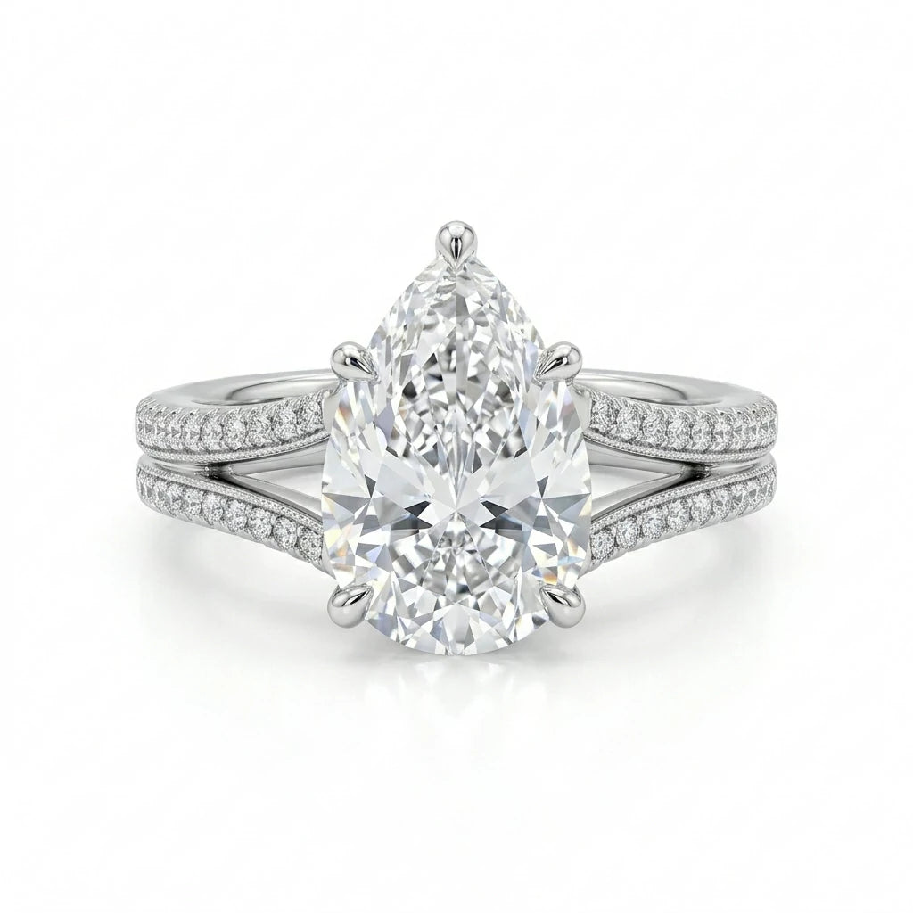 The Pearline Split Band Ring — 2ct Moissanite