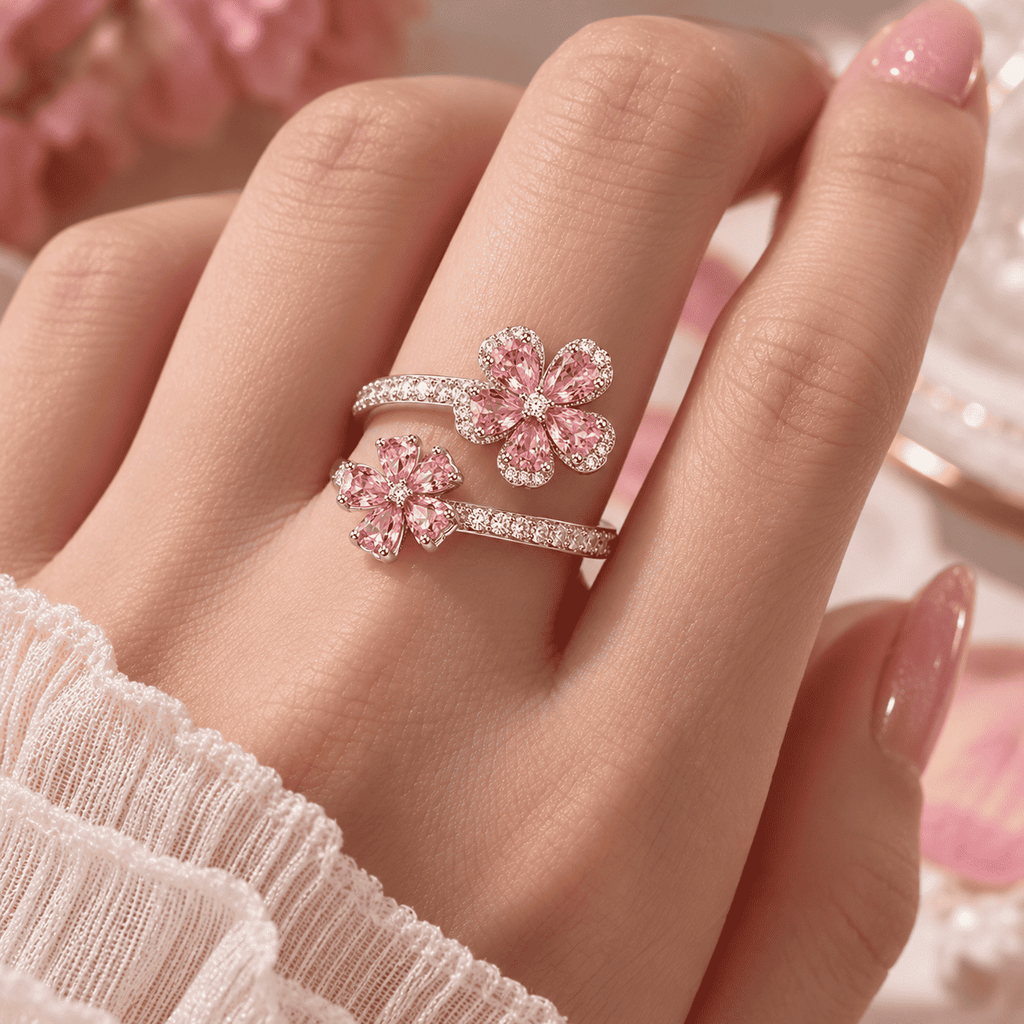 The Pink Bloom Open Ring — product view 9