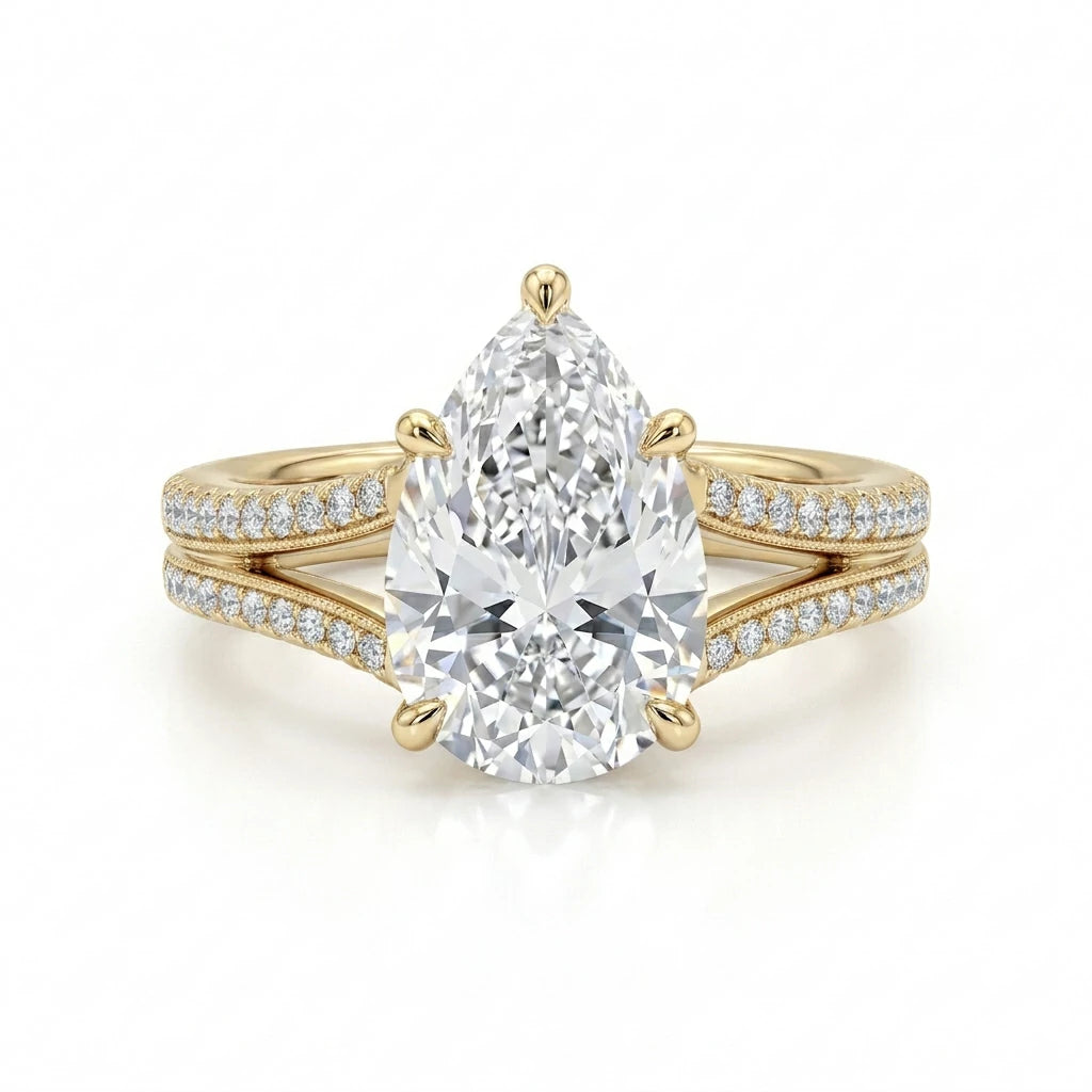 The Pearline Split Band Ring — 2ct Moissanite