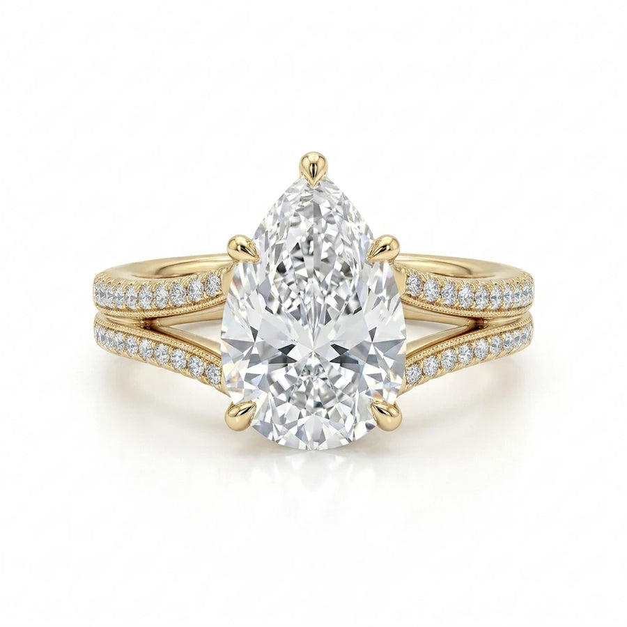 The Pearline Split Band Ring — 2ct Moissanite
