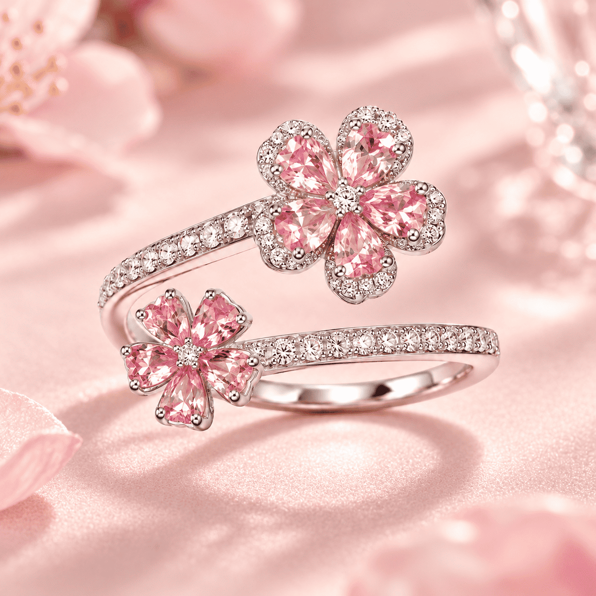 The Pink Bloom Open Ring — product view 2