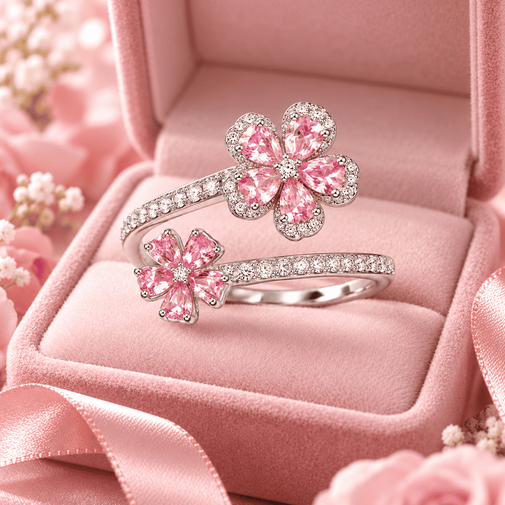 The Pink Bloom Open Ring — product view 4