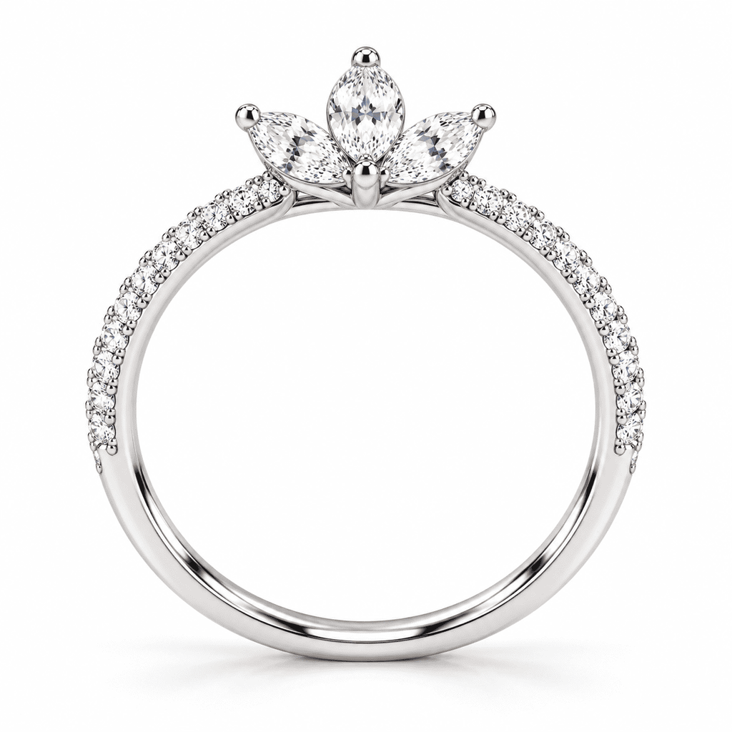 The Petal Crown Ring — Silver view 2
