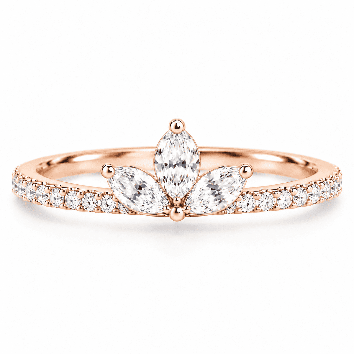 The Petal Crown Ring — Rose Gold view 8