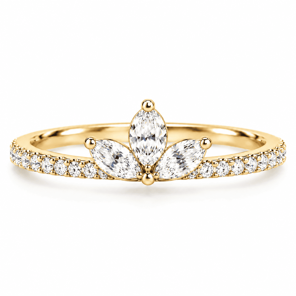 The Petal Crown Ring — Gold view 9
