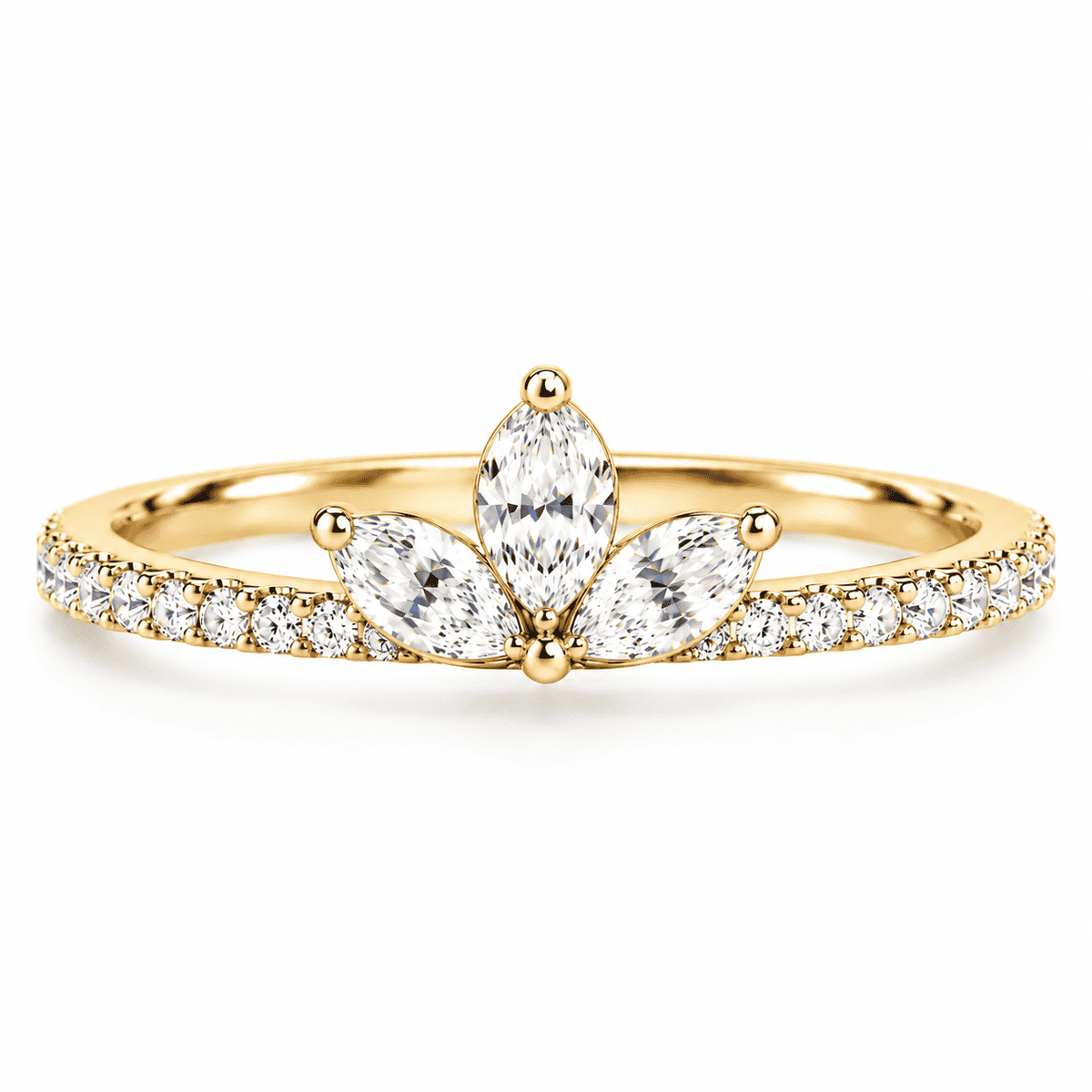 The Petal Crown Ring — Gold view 9