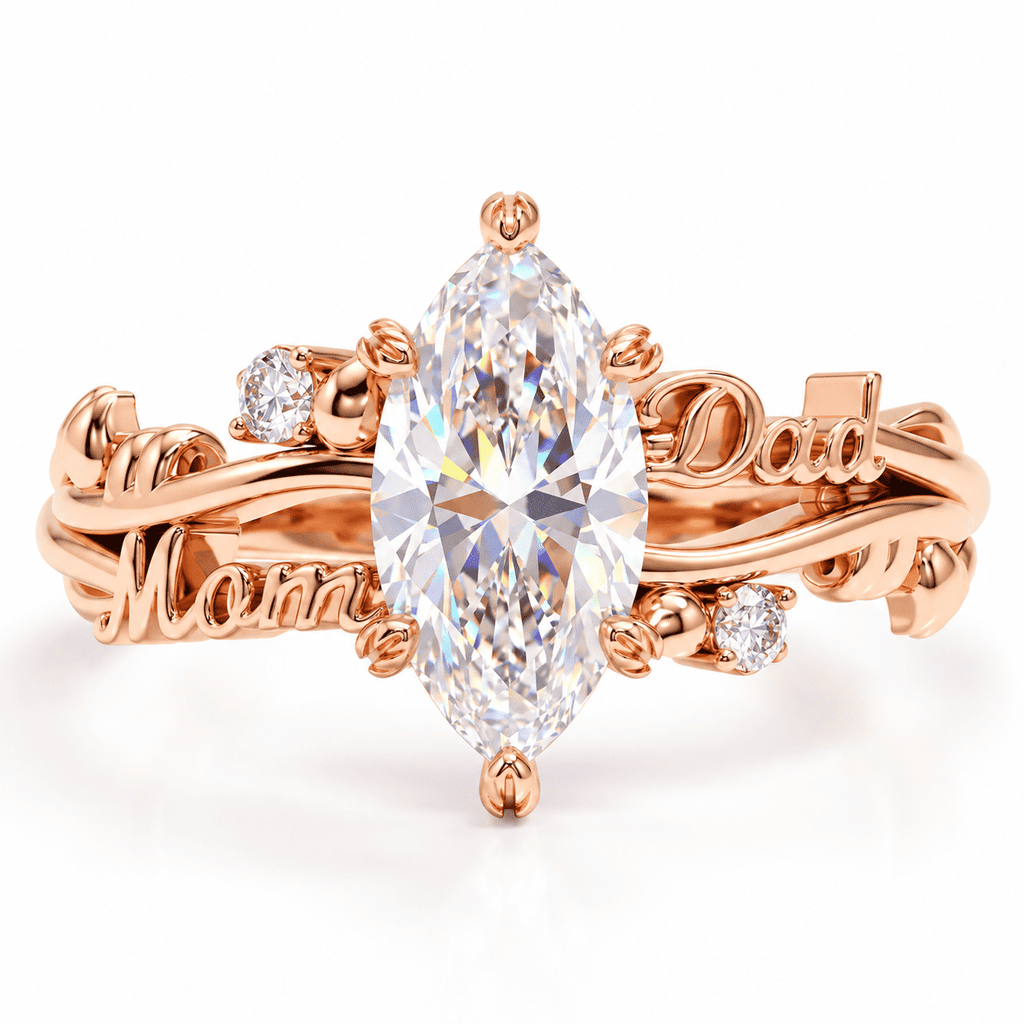 The Marquise Duet Name Ring — product view 7