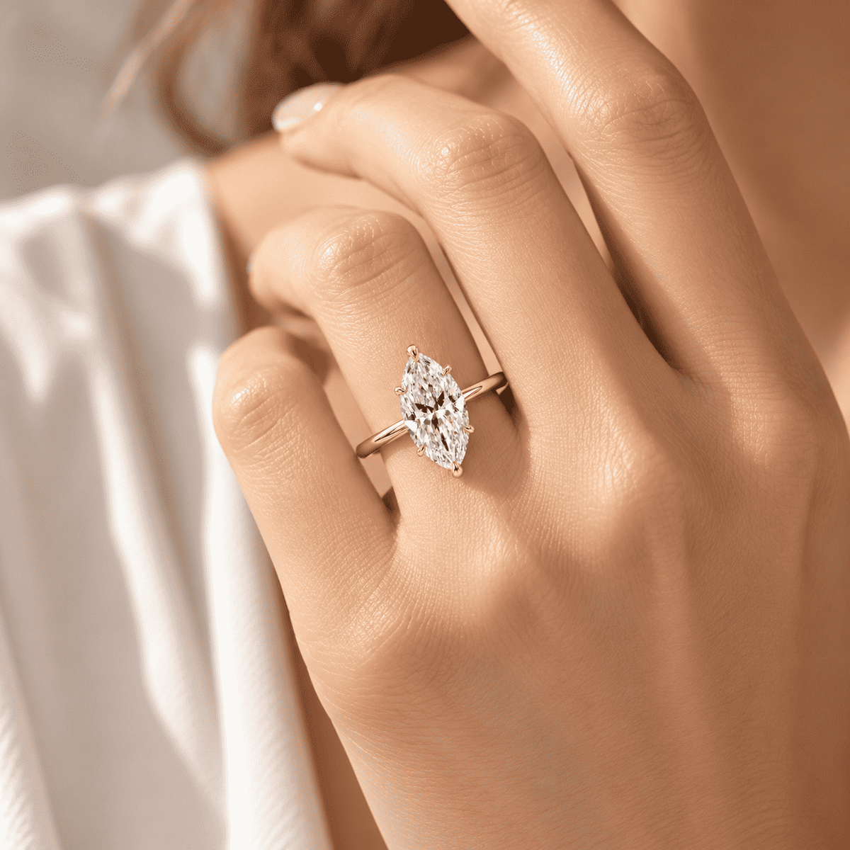 The Elan Marquise Solitaire Ring — product view 5