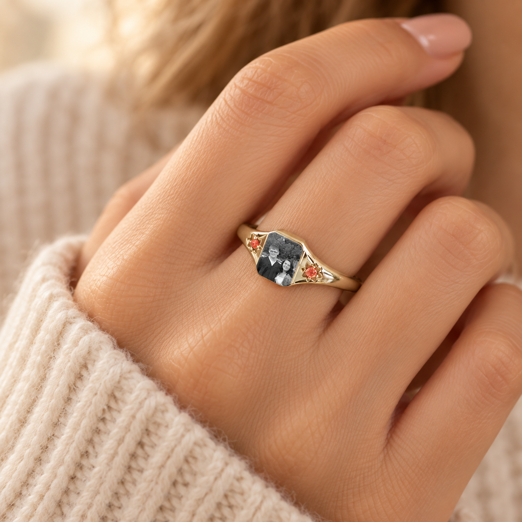 The Two of Us Photo & Birthstone Ring