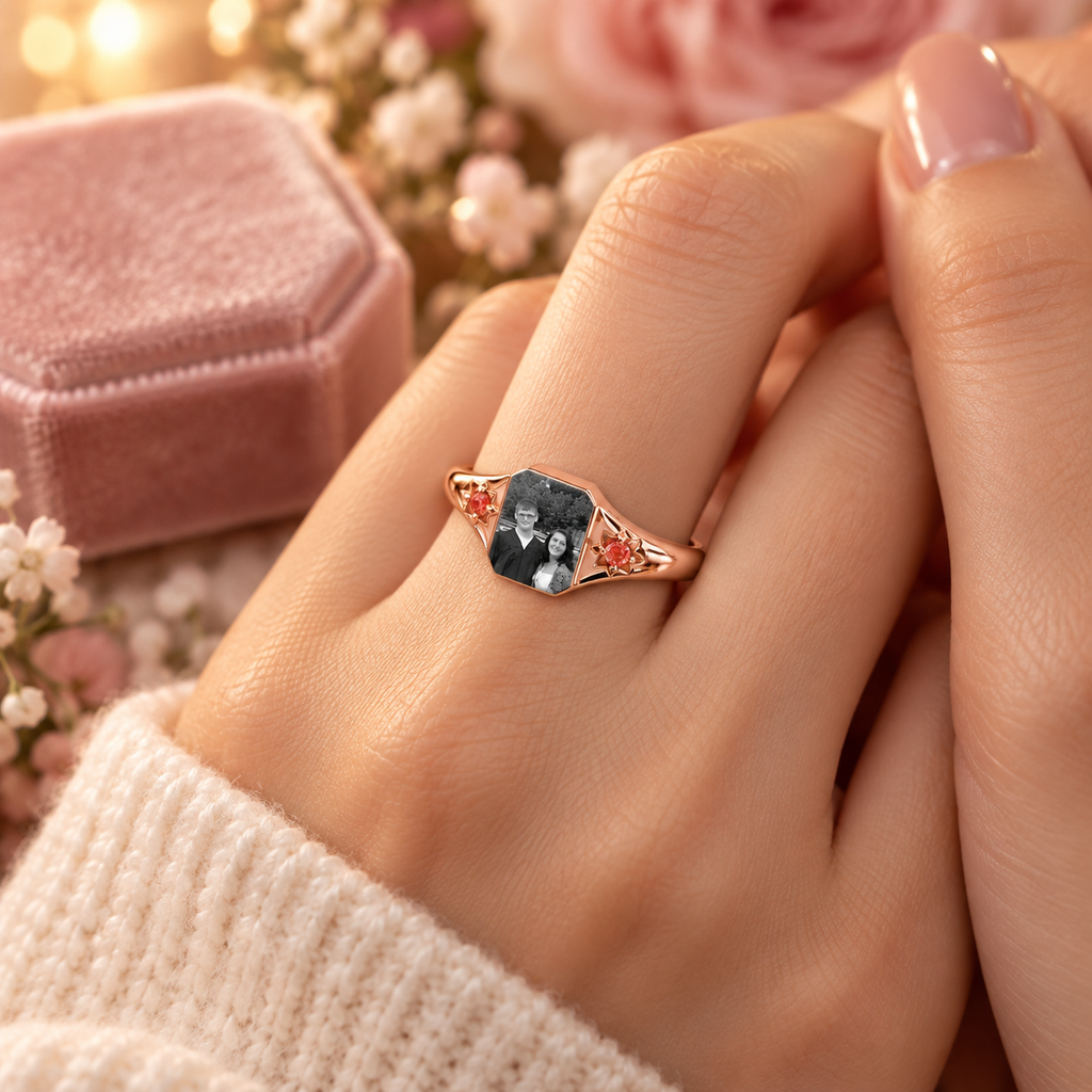 The Two of Us Photo & Birthstone Ring