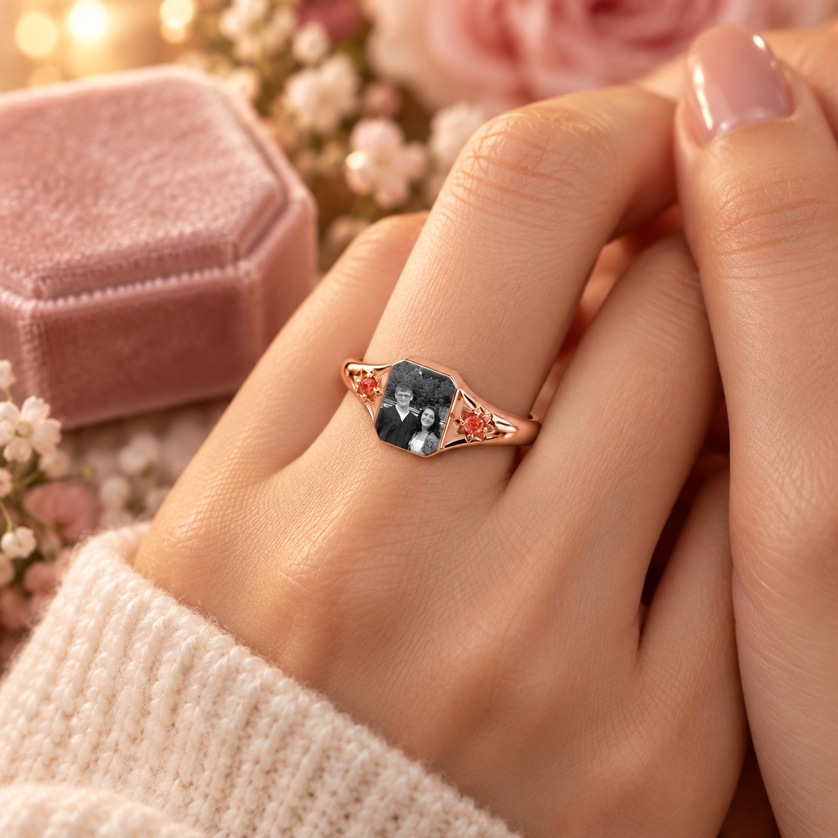 The Two of Us Photo & Birthstone Ring