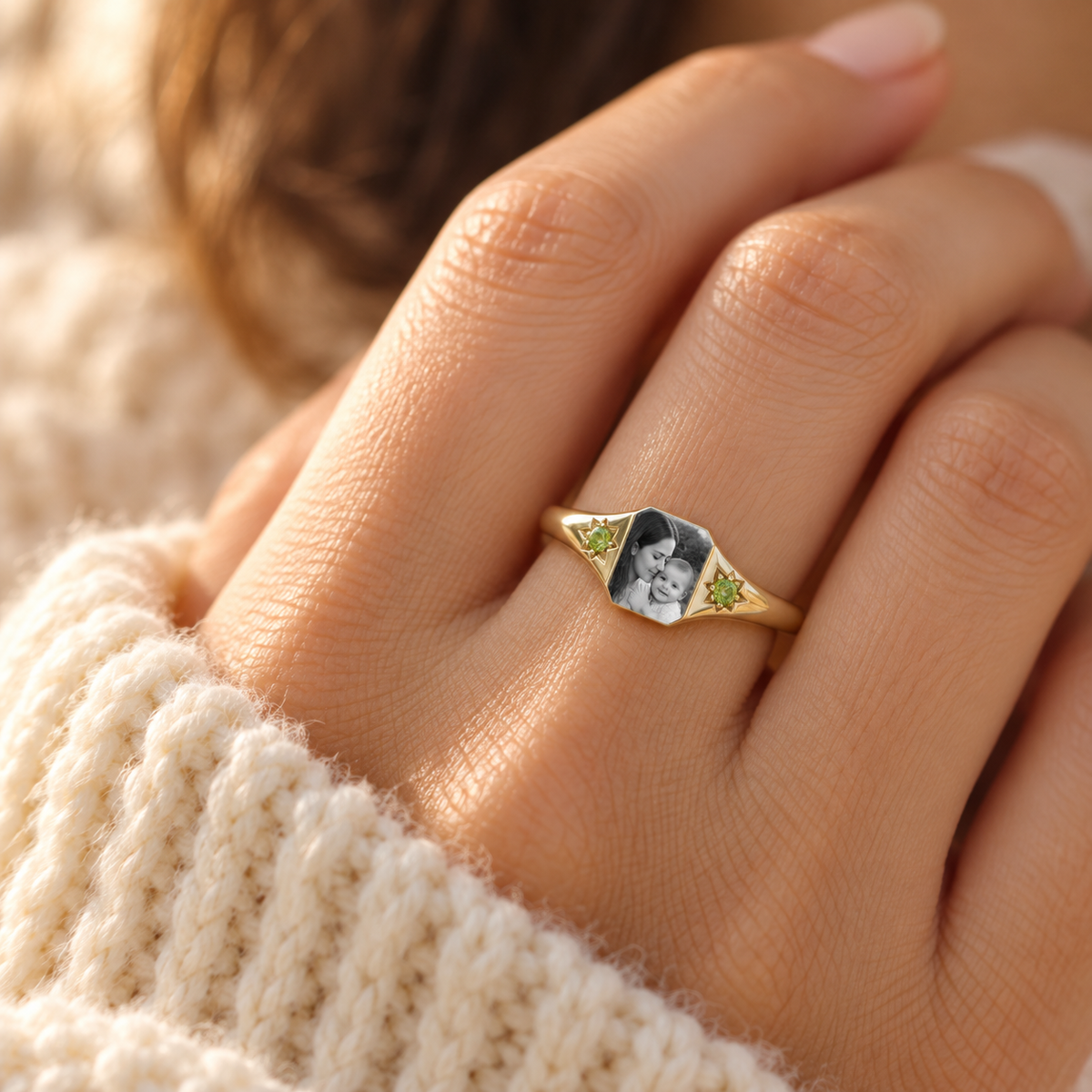 The Two of Us Photo & Birthstone Ring