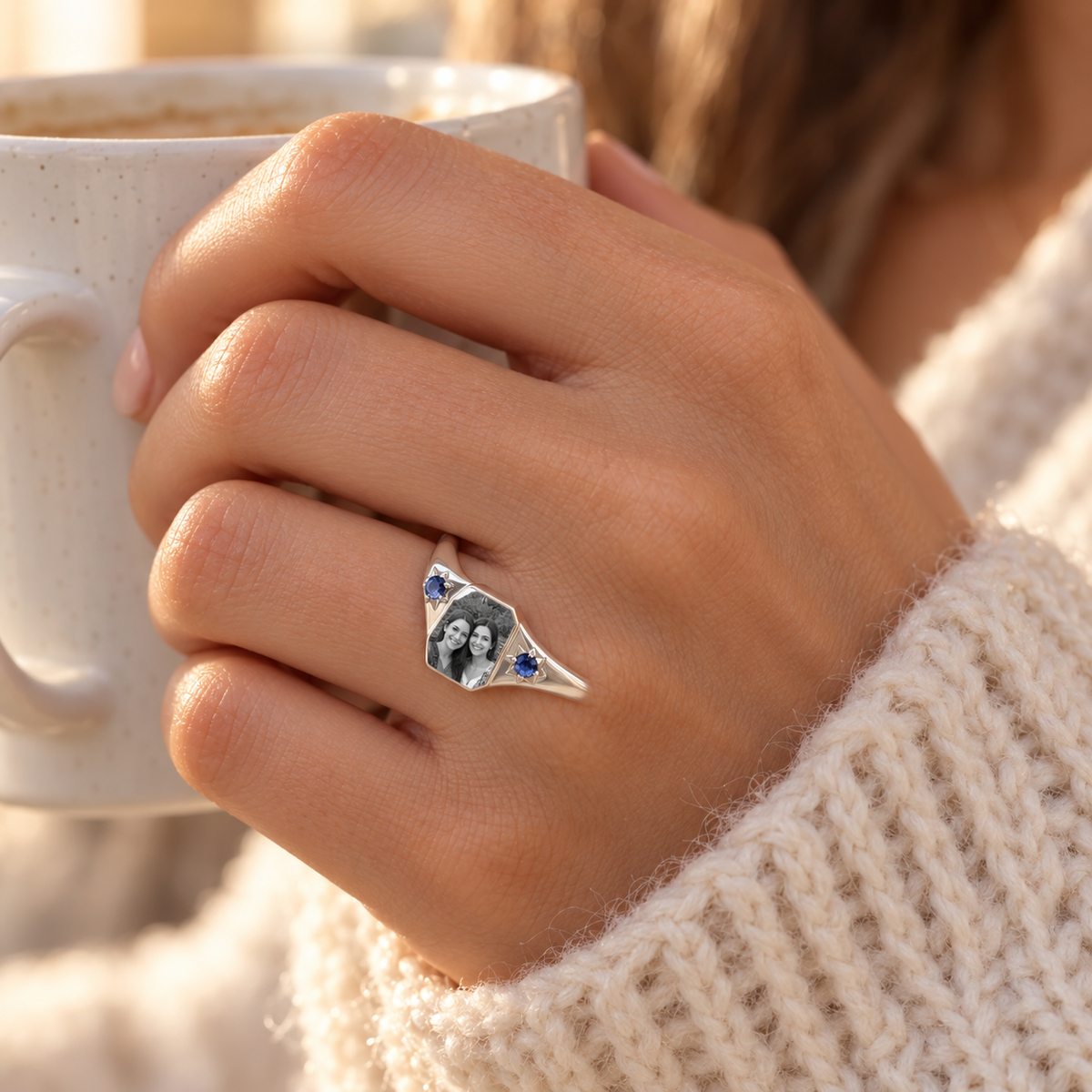 The Two of Us Photo & Birthstone Ring
