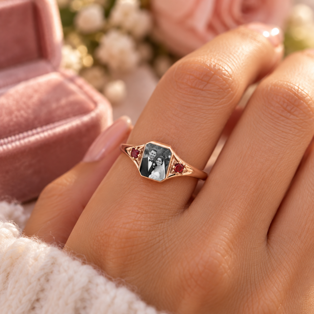 The Two of Us Photo & Birthstone Ring