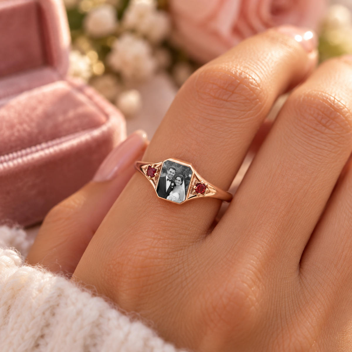 The Two of Us Photo & Birthstone Ring