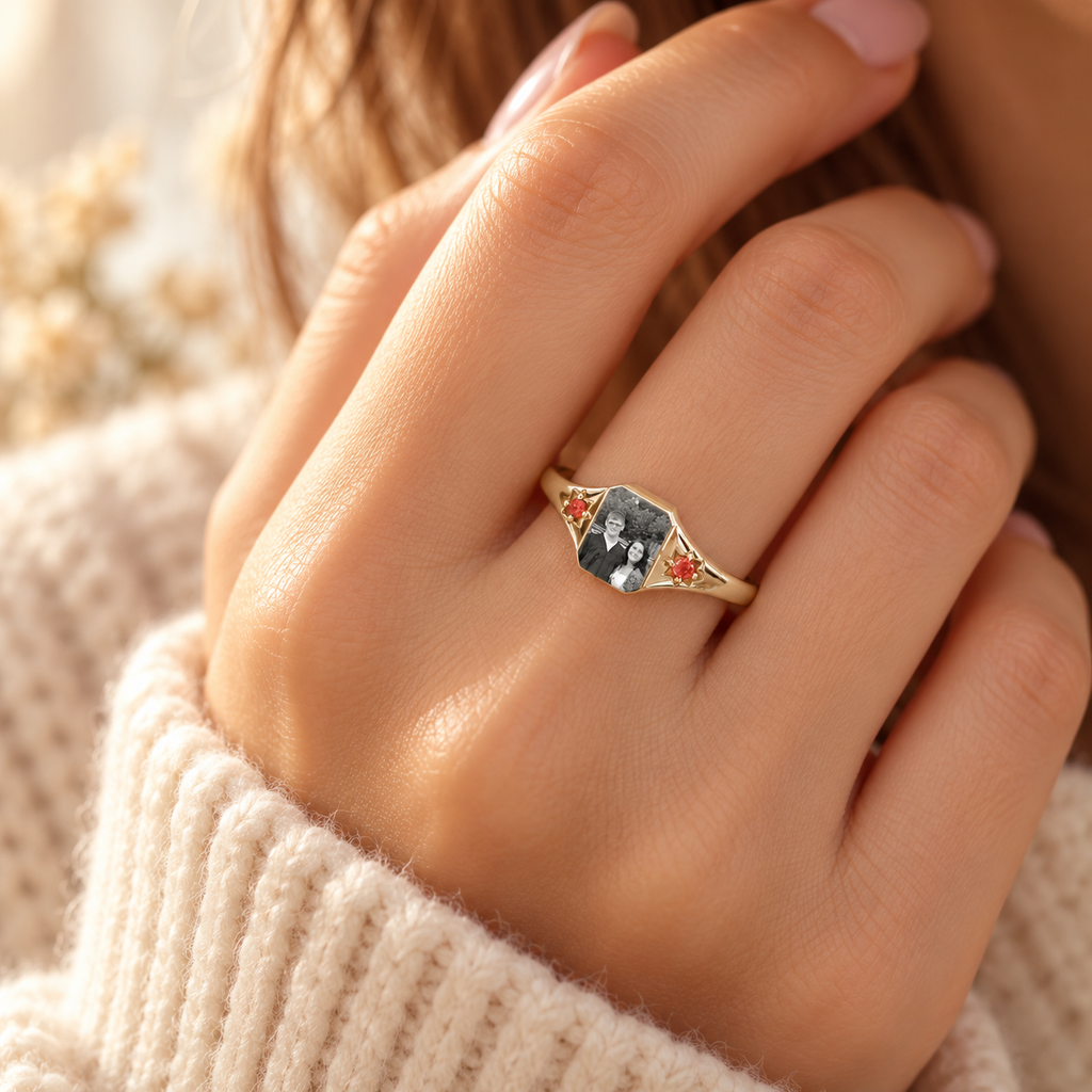 The Two of Us Photo & Birthstone Ring