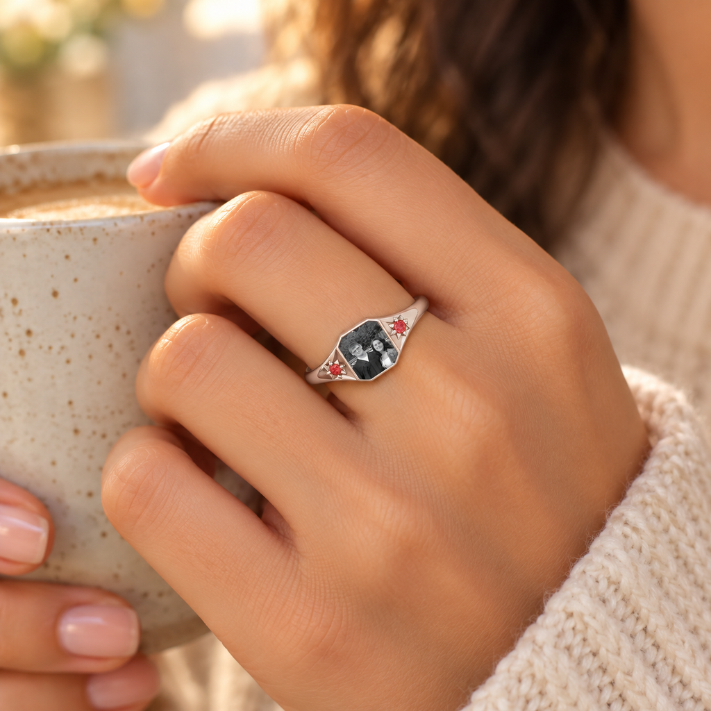 The Two of Us Photo & Birthstone Ring