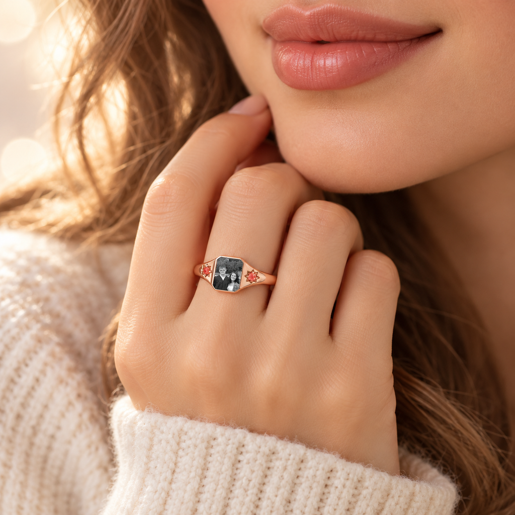 The Two of Us Photo & Birthstone Ring