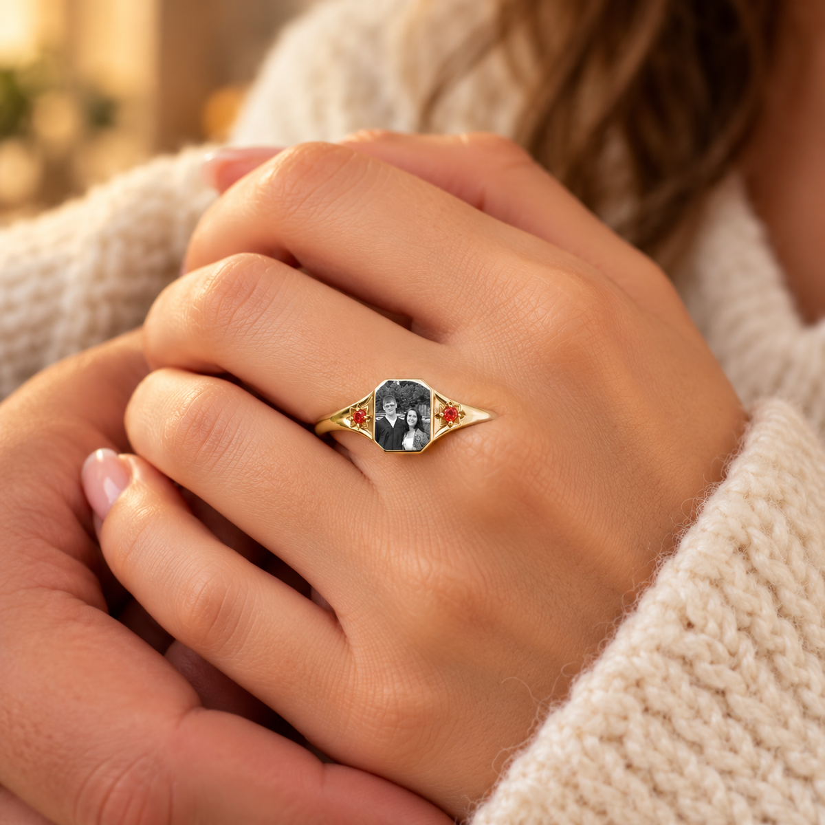 The Two of Us Photo & Birthstone Ring