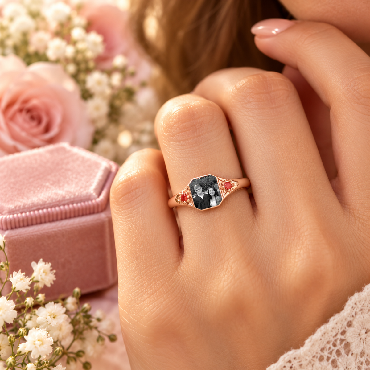 The Two of Us Photo & Birthstone Ring