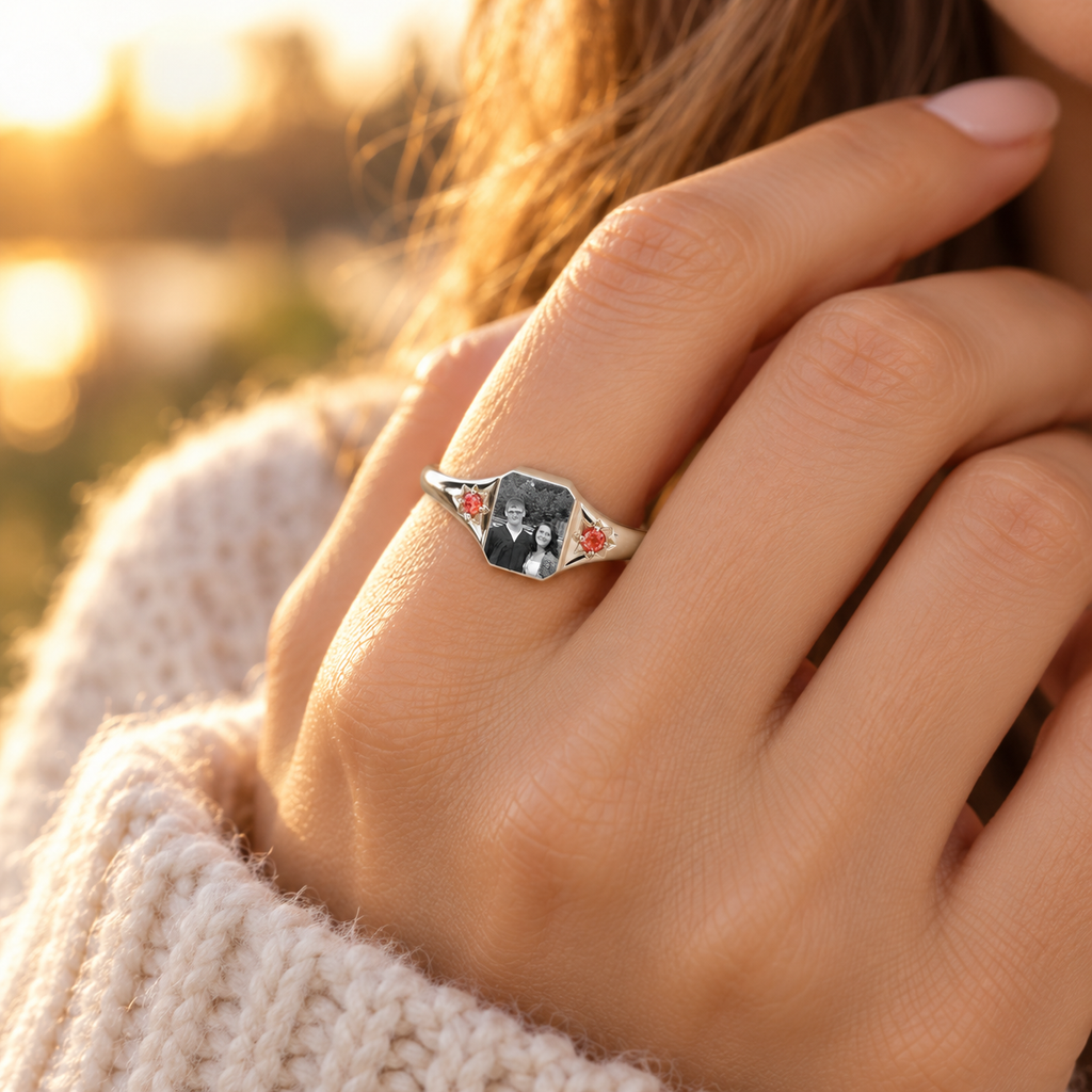 The Two of Us Photo & Birthstone Ring
