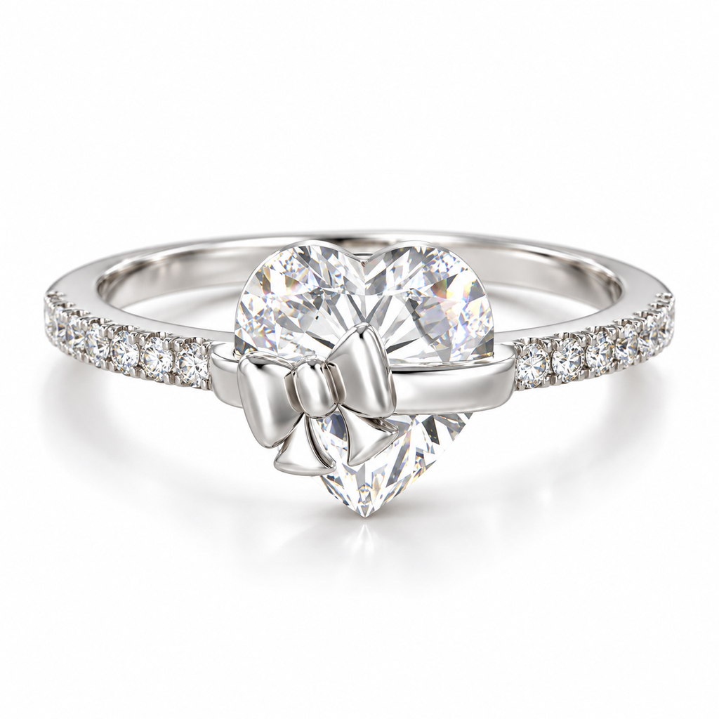 The Heart Bow Ring — Silver