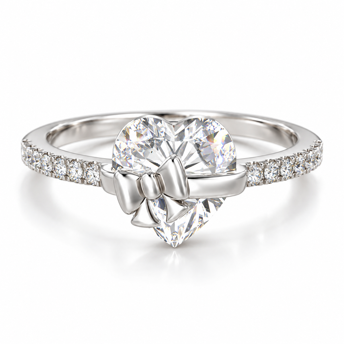 The Heart Bow Ring — Silver