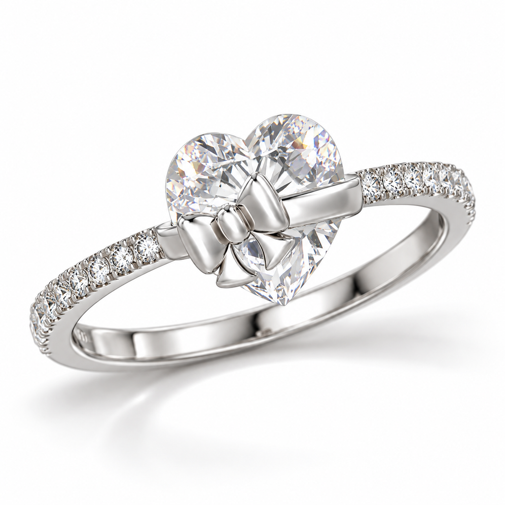The Heart Bow Ring — Silver