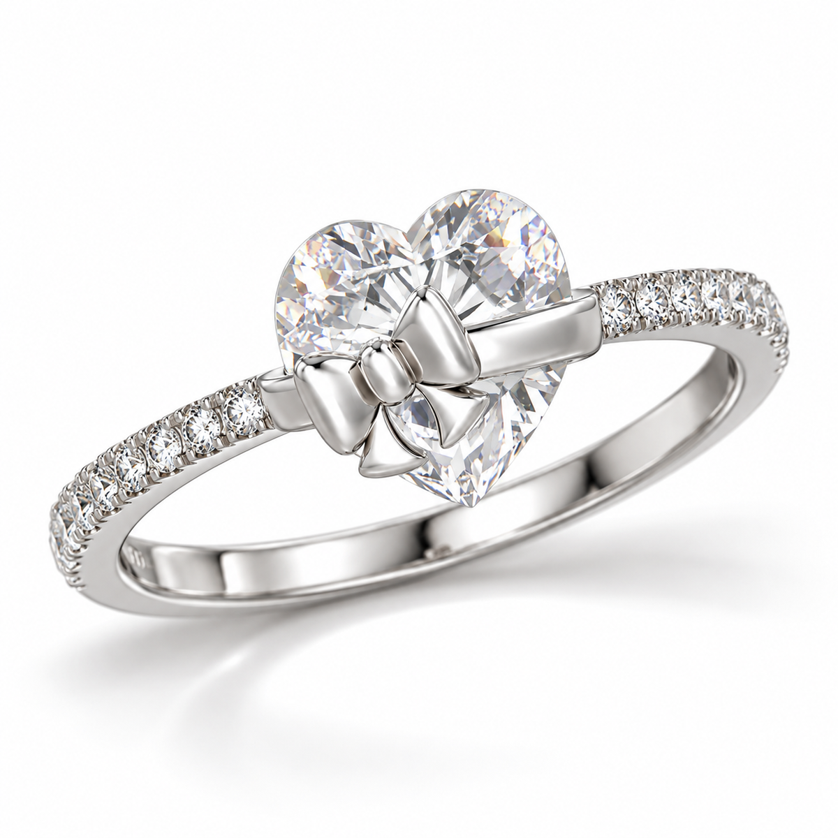 The Heart Bow Ring — Silver