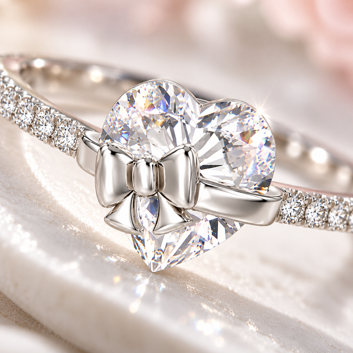 The Heart Bow Ring — Silver