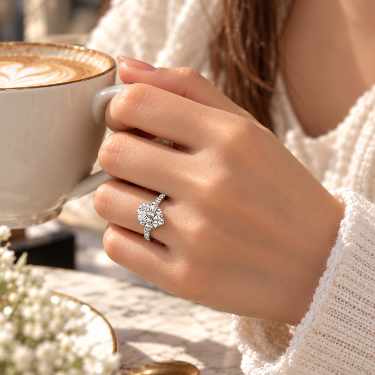 The Heart Bow Ring — Silver