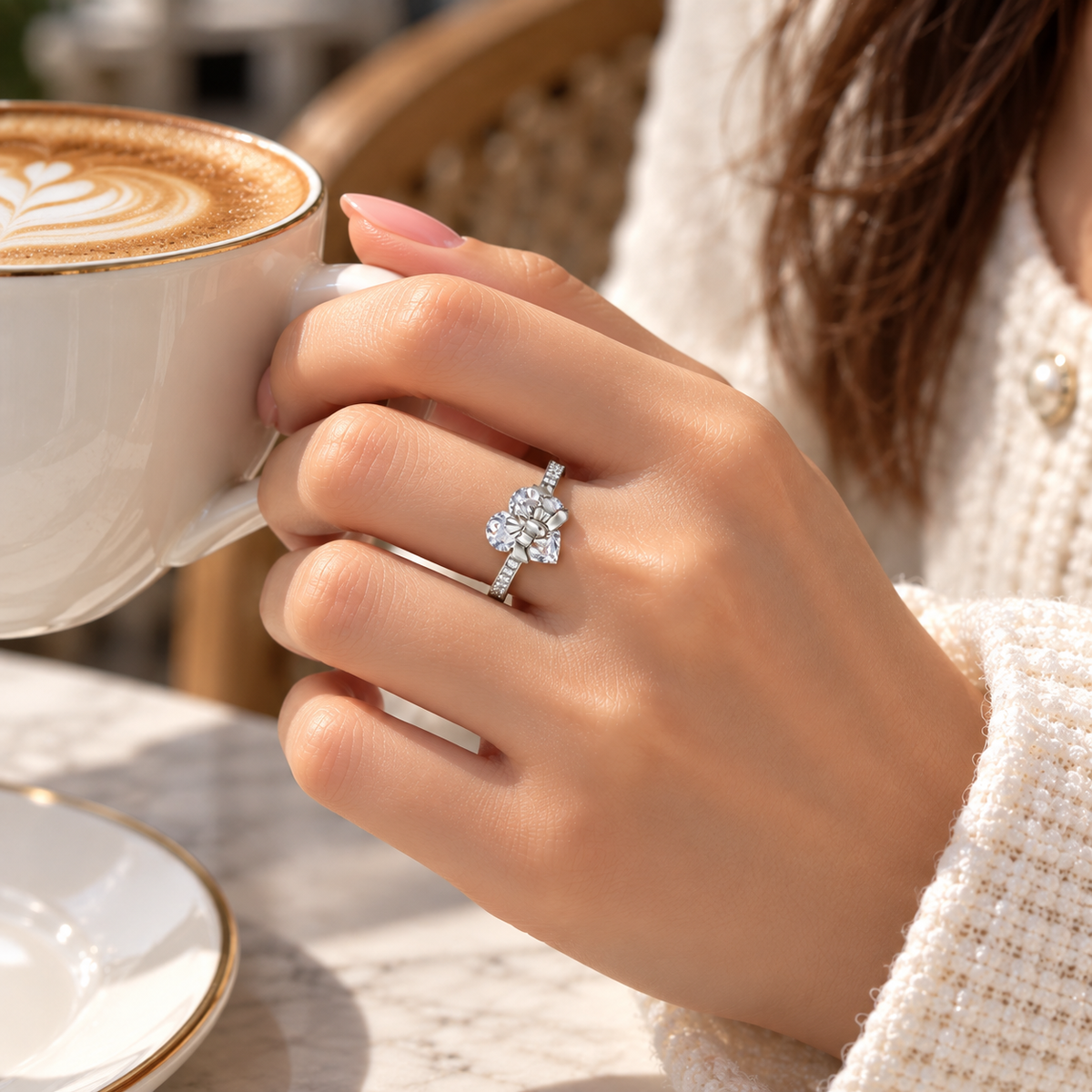 The Heart Bow Ring — Silver