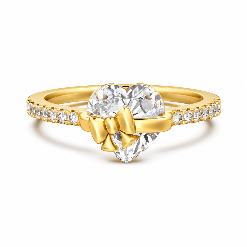 The Heart Bow Ring — Silver