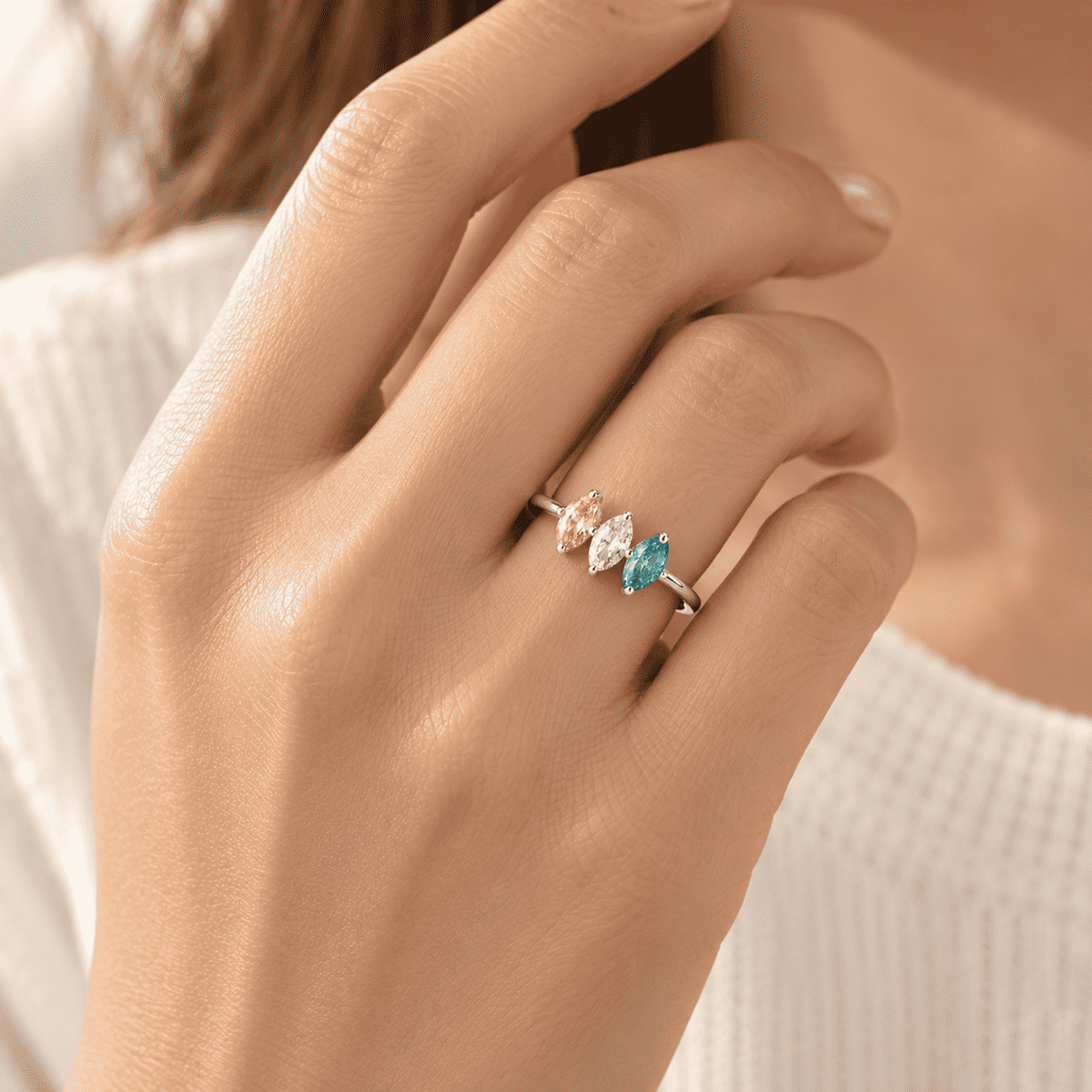 The Marquise Story Birthstone Ring