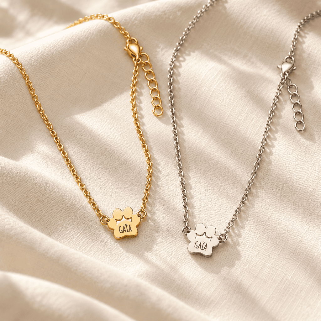 The Paws Beside Me Necklace — Personalized Names — product view 7