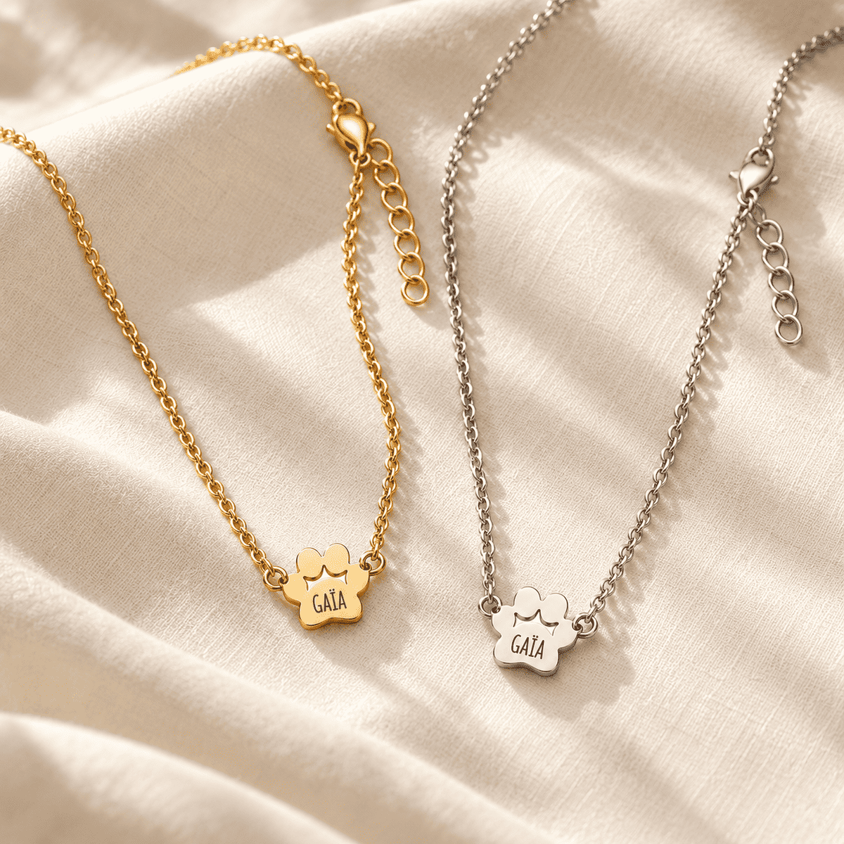 The Paws Beside Me Necklace — Personalized Names — product view 7