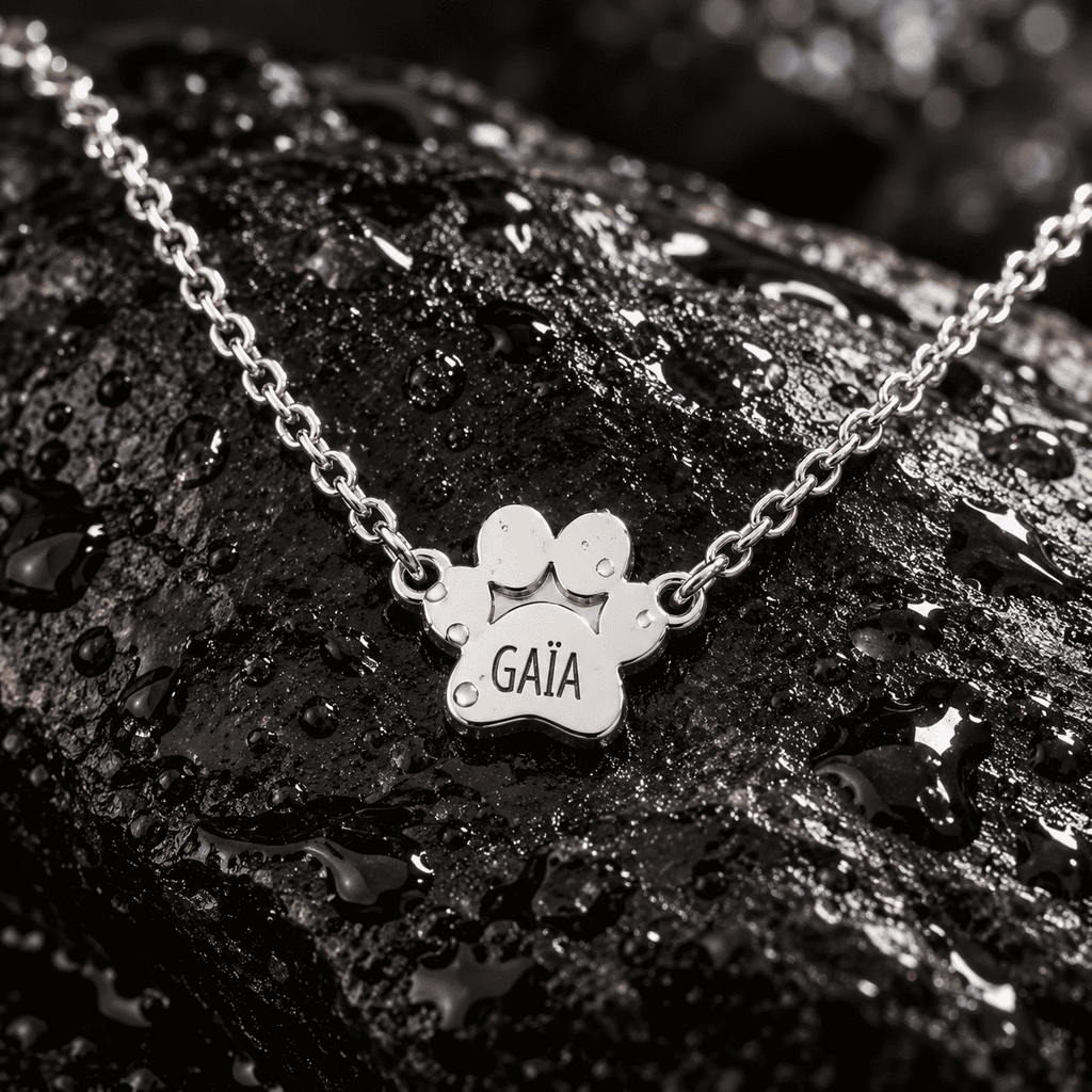 The Paws Beside Me Necklace — Personalized Names — product view 8