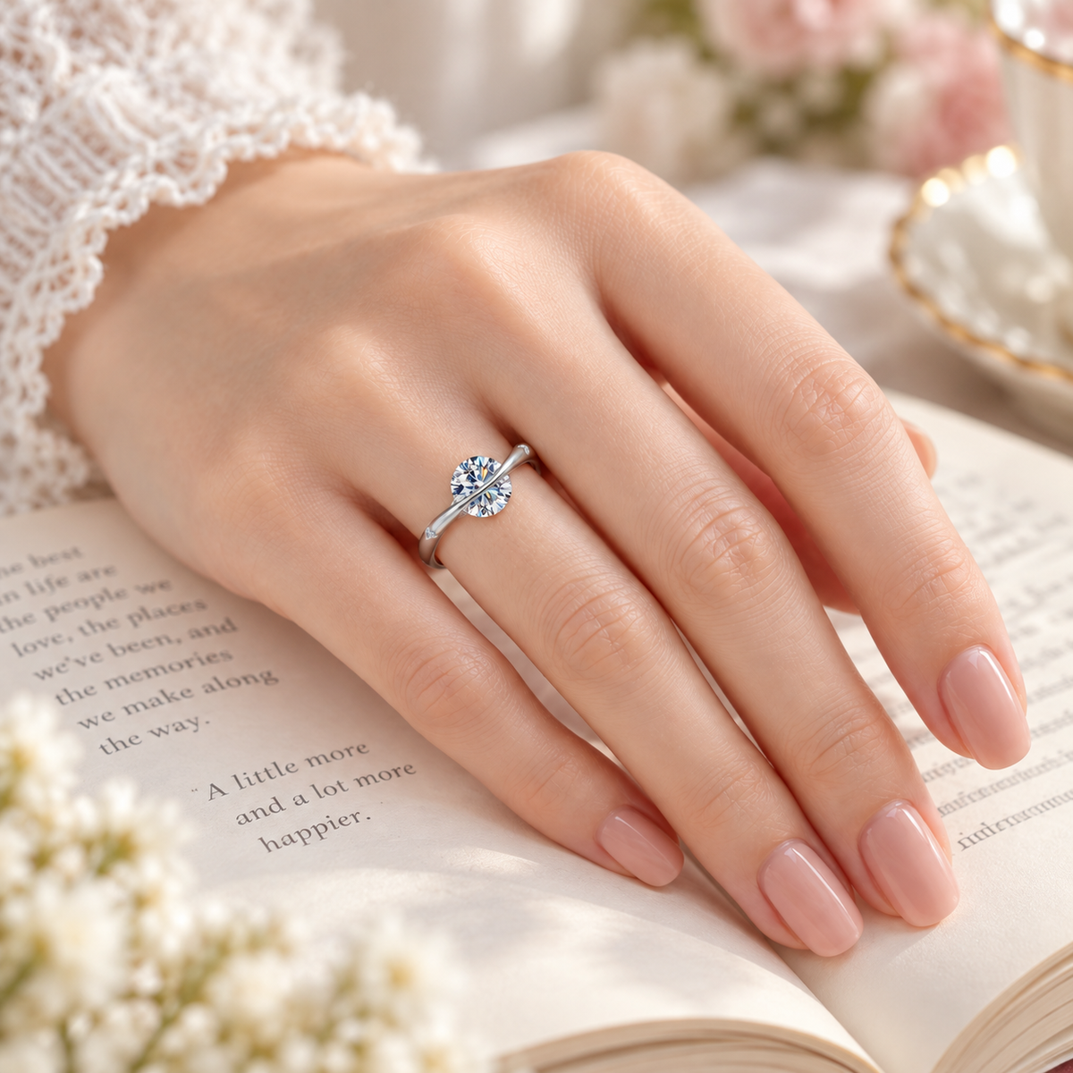 The Orbit Ring — 1ct Moissanite