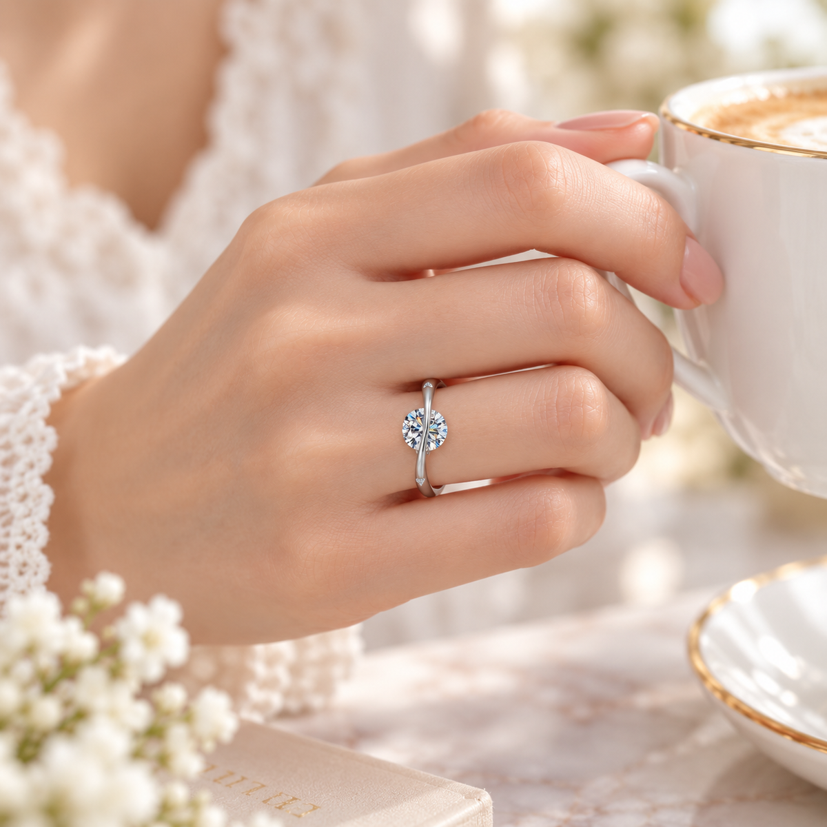 The Orbit Ring — 1ct Moissanite
