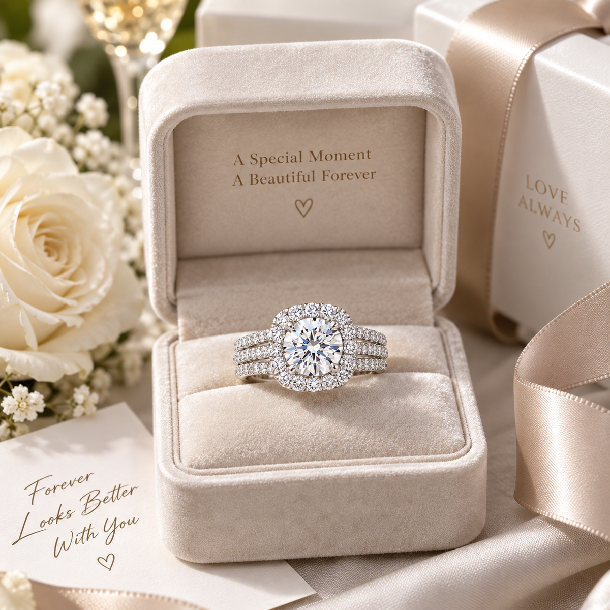 Eternal Halo Pavé Ring