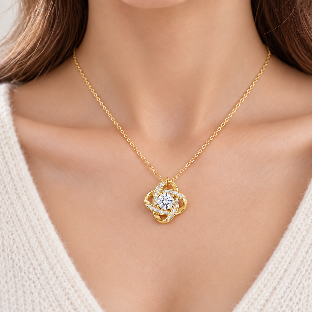 The Celestial Embrace Necklace — 1ct Moissanite