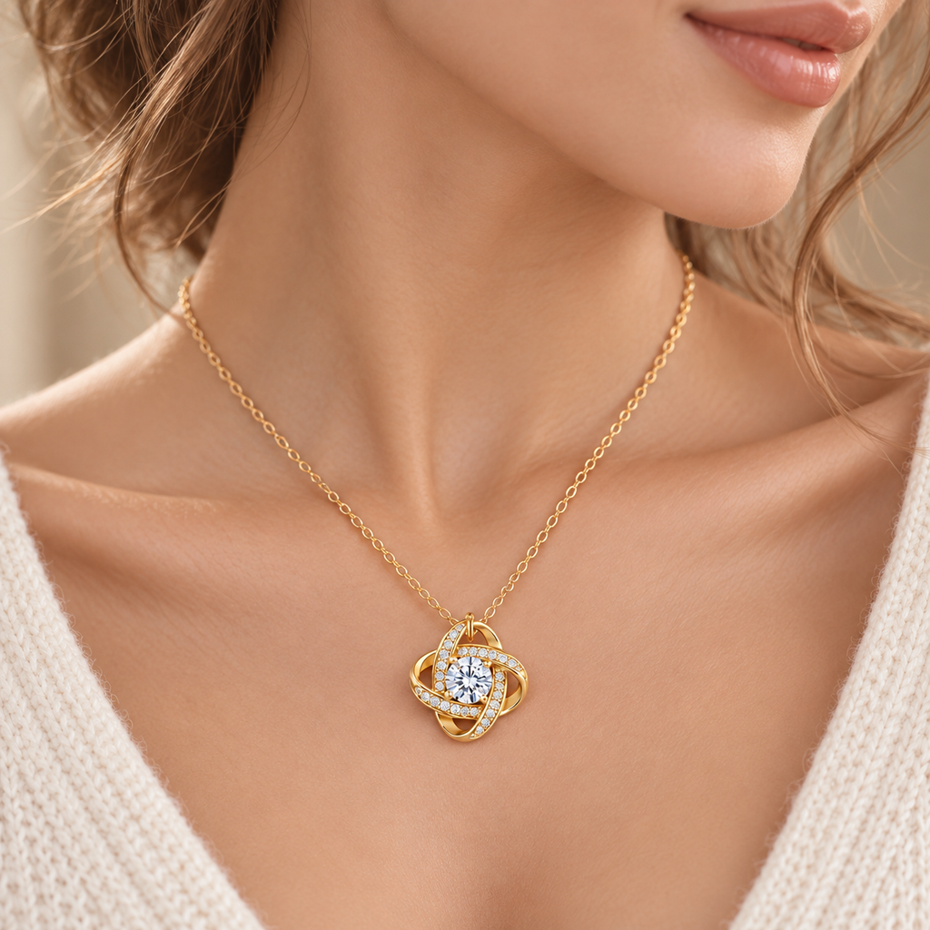 The Celestial Embrace Necklace — 1ct Moissanite