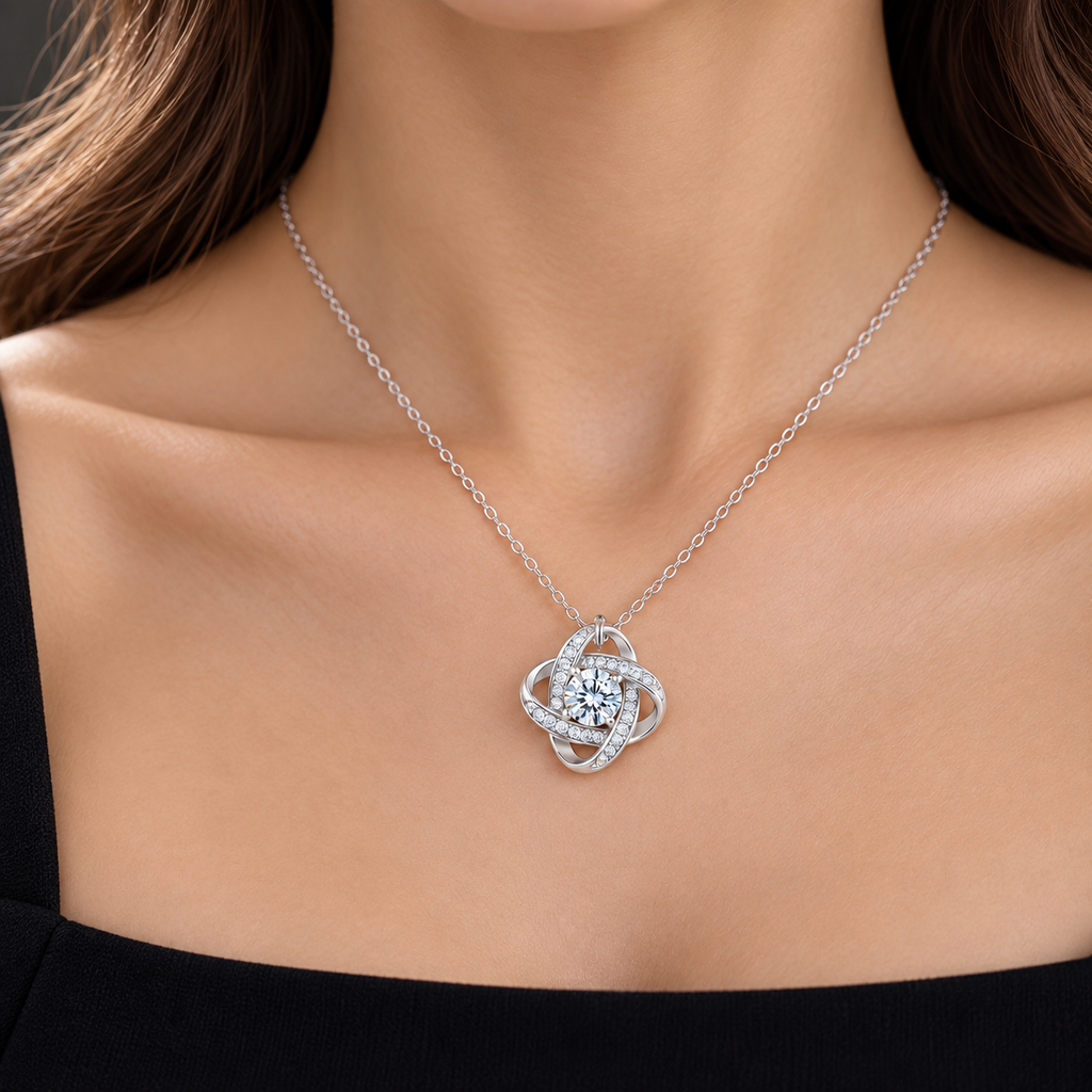 The Celestial Embrace Necklace — 1ct Moissanite