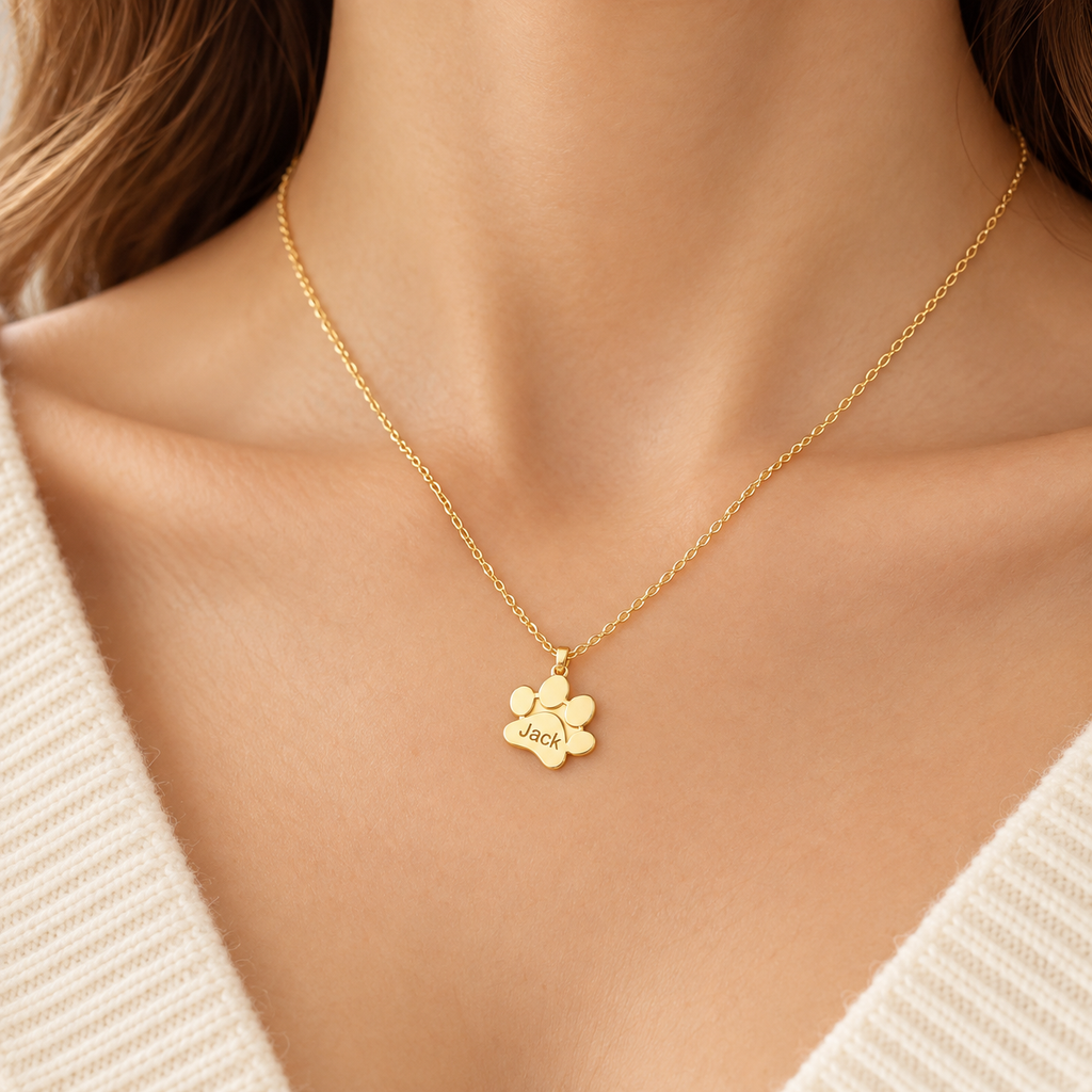 The Paws We Love Necklace — Personalized Names