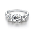 Three-Stone Double claws Engagement Ring (3.0 ct. tw)