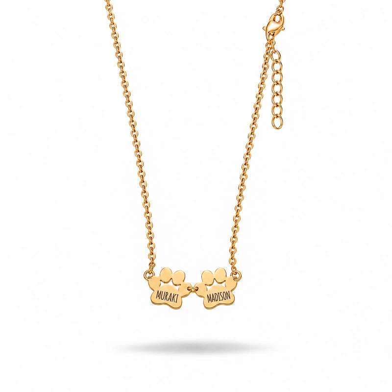 The Paws Beside Me Necklace — Personalized Names — product view 6
